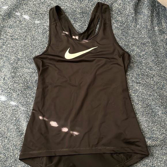 Black Nike check racer back shirt - Picture 1 of 2